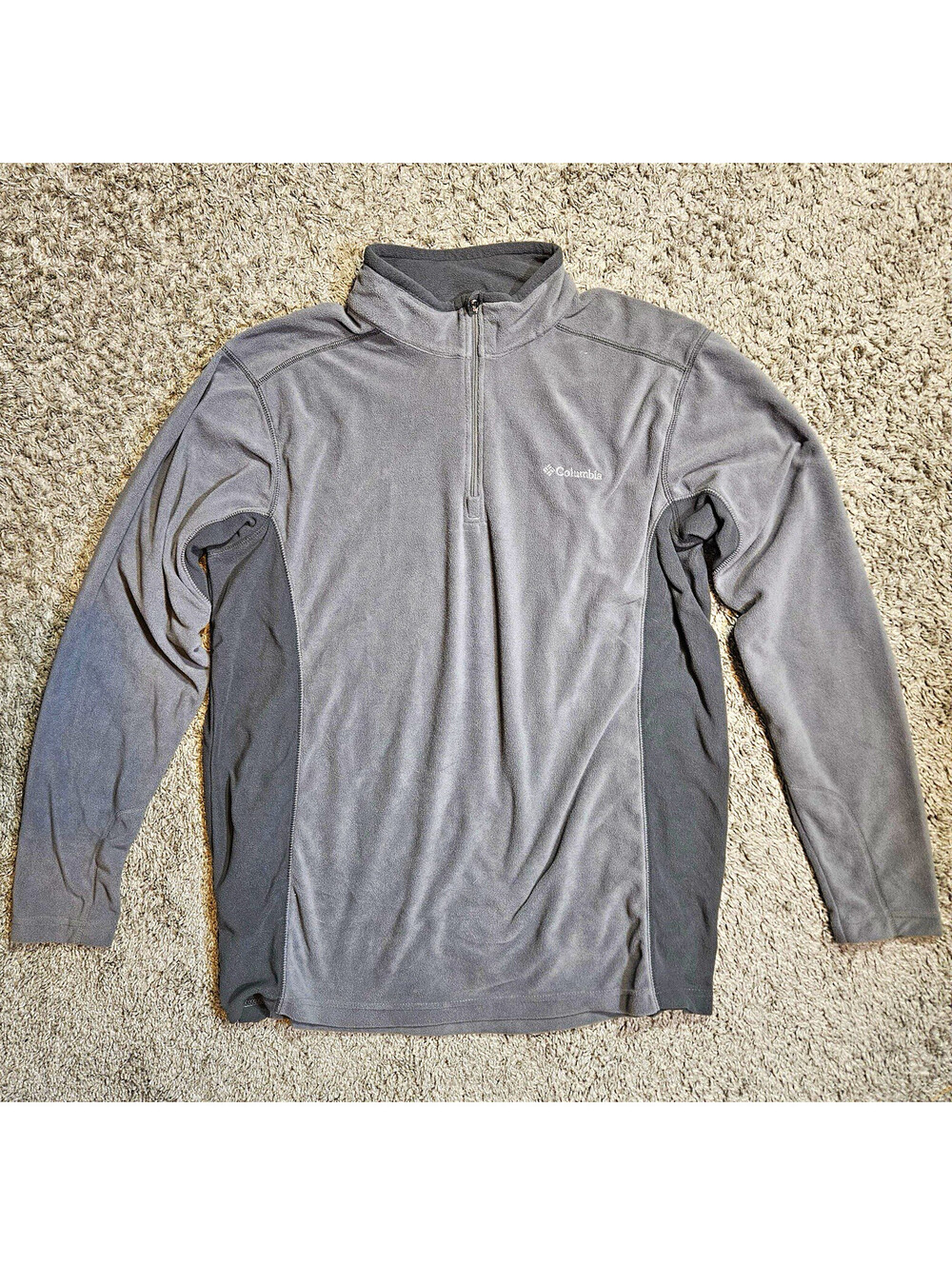 Columbia Men’s Gray 1/4 Zip Fleece Jacket Pullover Stand-Up Collar XL